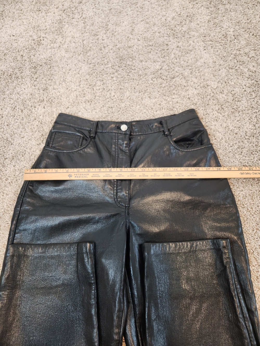 Aritzia Wilfred The Melina Faux Leather Straight Leg Pants In Black Size 14 - Picture 8 of 11